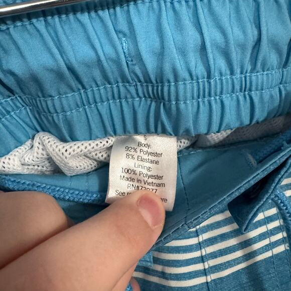 Sonoma Blue & White Men's Board Shorts Swim Trunks Size Small Striped Drawstring - Picture 4 of 7